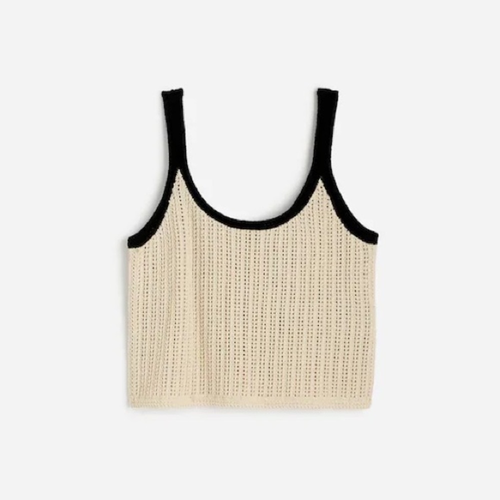 ✨ MADEWELL Open Stitch Black and Cream Tank